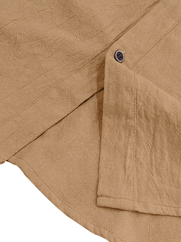 Men’s Casual Sleeveless Waistcoat Shirt Linen Hooded Solid Color Breathable Loose Top