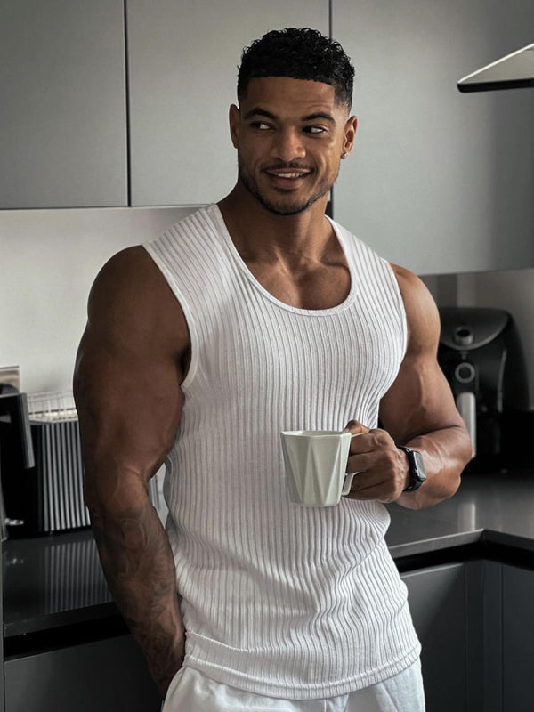 Men’s casual slim vest men’s sleeveless wide shoulder vest