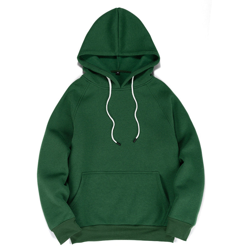 Men’s casual solid color fashion hooded sweatshirt - Green / S