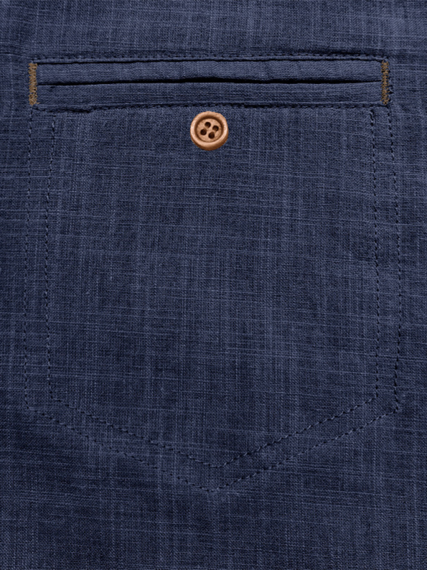 Men’s casual solid color lapel short-sleeved tops