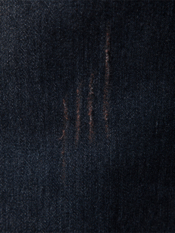 Men’s casual solid color non-iron denim long-sleeved shirt