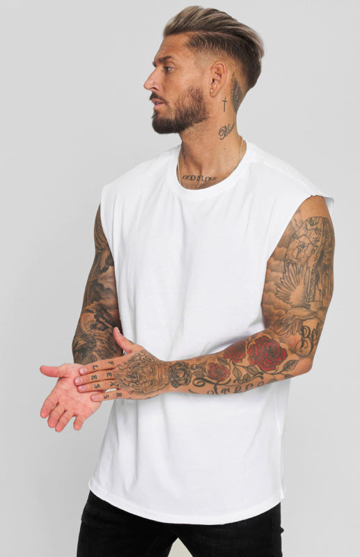 Men’s Casual Summer Loose Sleeveless Tank Top - Raw white off white / XL
