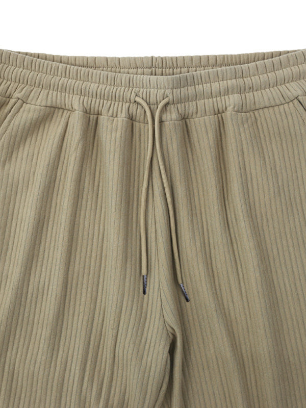 Men’s casual trousers loose straight trousers drapey striped high-waisted wide-leg trousers