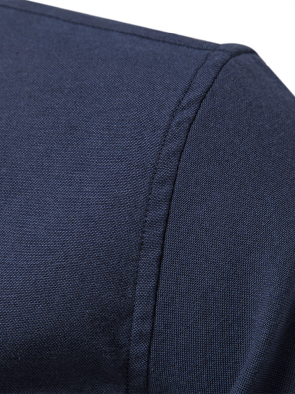 Men’s casual versatile fashion solid color long-sleeved top