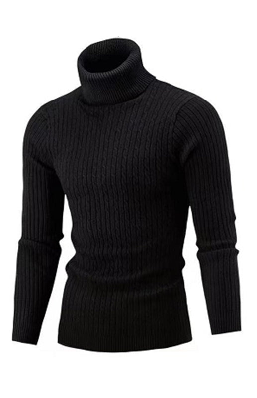 Men’s Classic Long Sleeve Turtleneck Sweater - Black / M