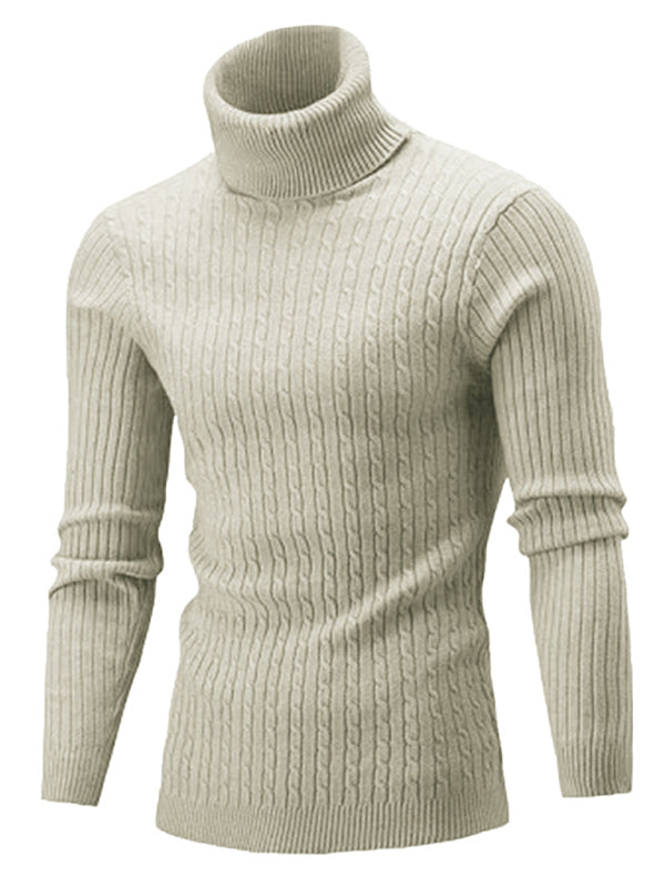 Men’s Classic Long Sleeve Turtleneck Sweater - Cream / M
