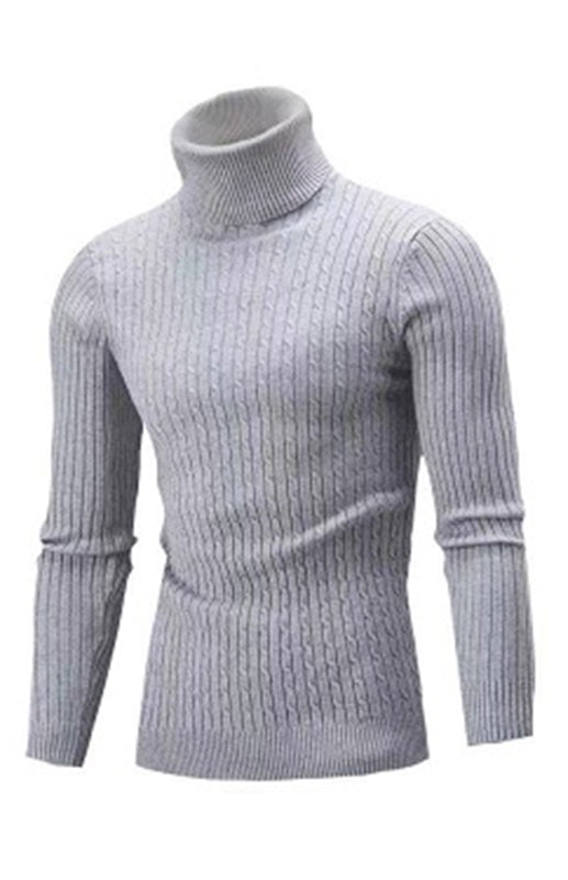 Men’s Classic Long Sleeve Turtleneck Sweater - Grey / M
