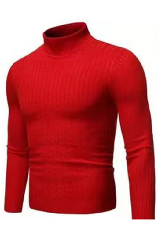 Men’s Classic Long Sleeve Turtleneck Sweater - Red / M