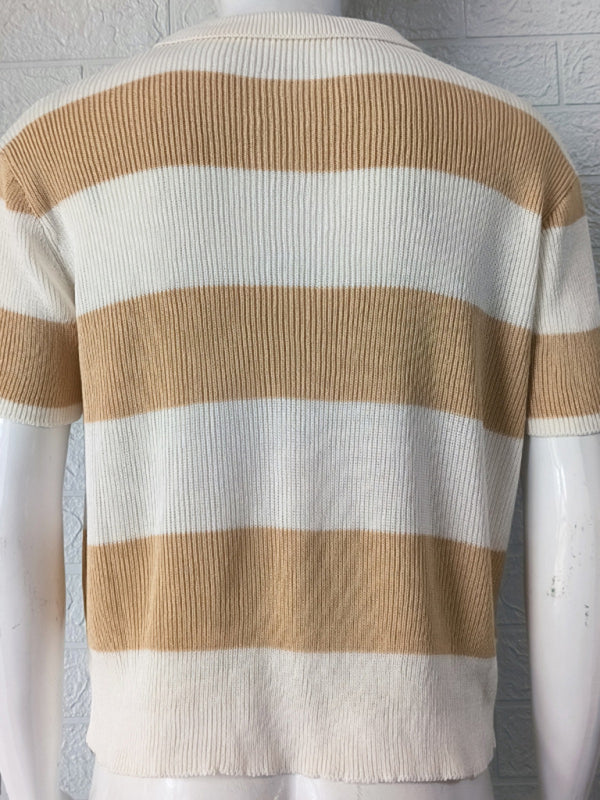 Men’s color matching short -sleeved lapel Polo knitwear