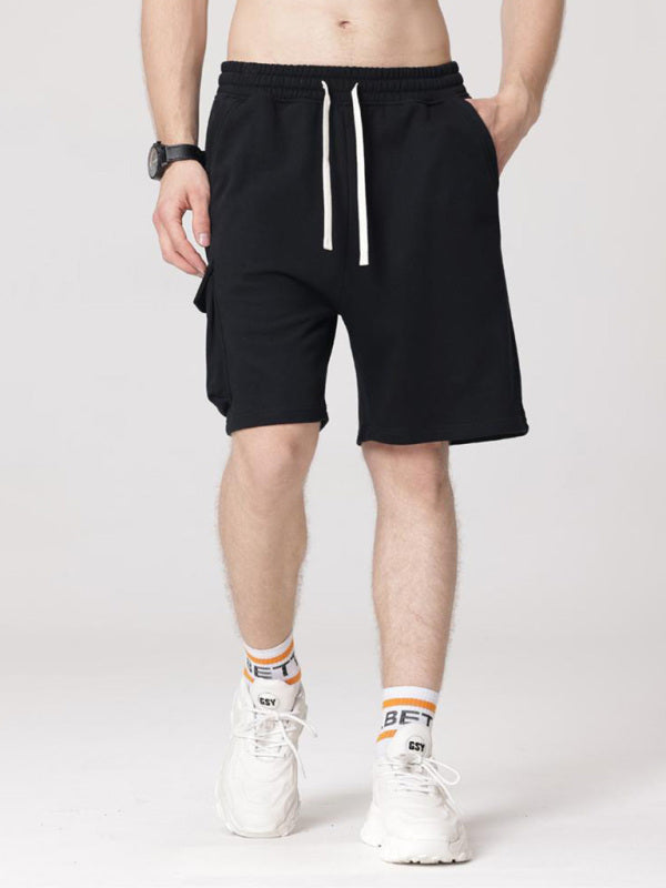 Men’s Contrasting Color Stitching Woven Casual Shorts