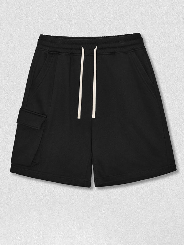 Men’s Contrasting Color Stitching Woven Casual Shorts