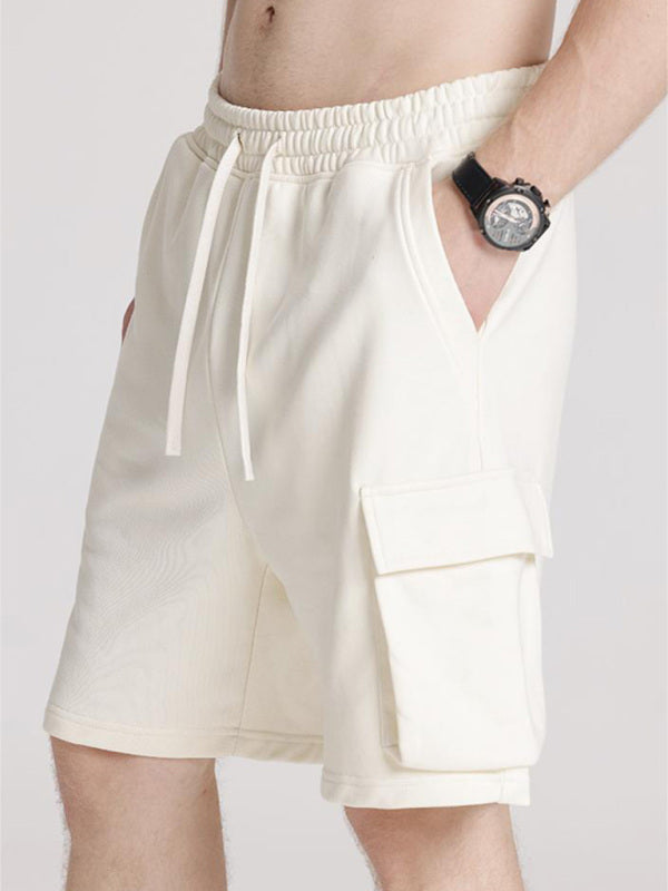 Men’s Contrasting Color Stitching Woven Casual Shorts