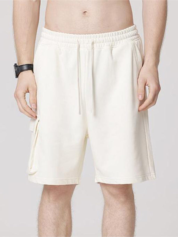 Men’s Contrasting Color Stitching Woven Casual Shorts - Cracker khaki / M