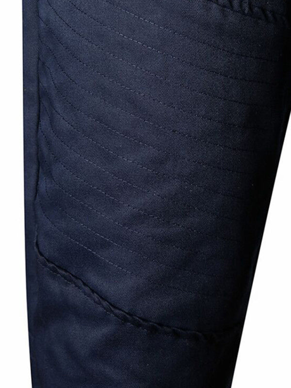 Men’s Contrasting color zipped loose-fitting casual pants