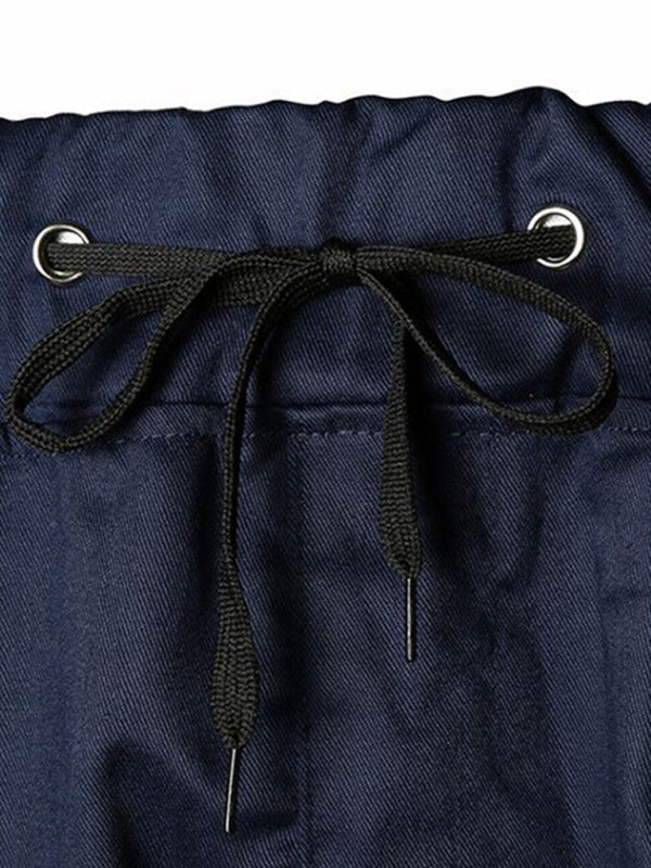 Men’s Contrasting color zipped loose-fitting casual pants