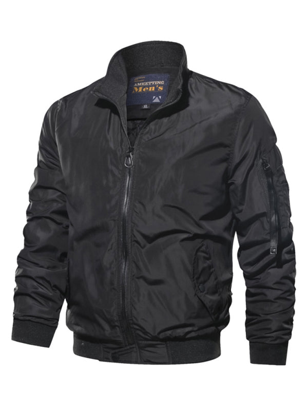 Men’s Cotton Jacket Coat Simple Fashion Men’s Cotton Clothes - Black / L