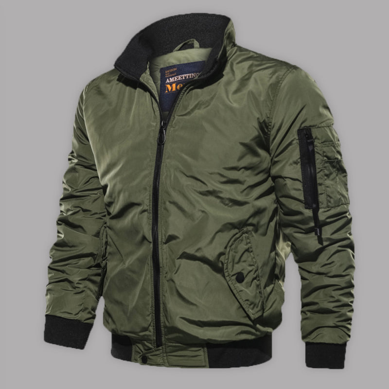 Men’s Cotton Jacket Coat Simple Fashion Men’s Cotton Clothes - Olive green / L
