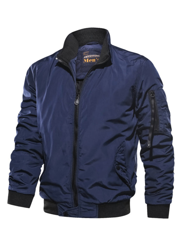 Men’s Cotton Jacket Coat Simple Fashion Men’s Cotton Clothes - Royal blue / L