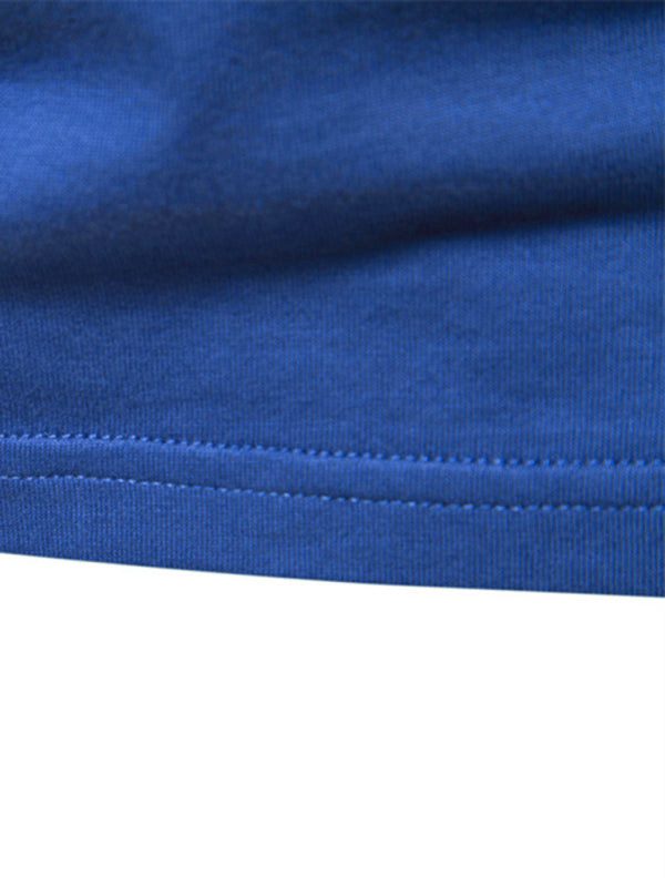 Men’s Cotton V Neck Zipper Short Sleeve T-Shirt
