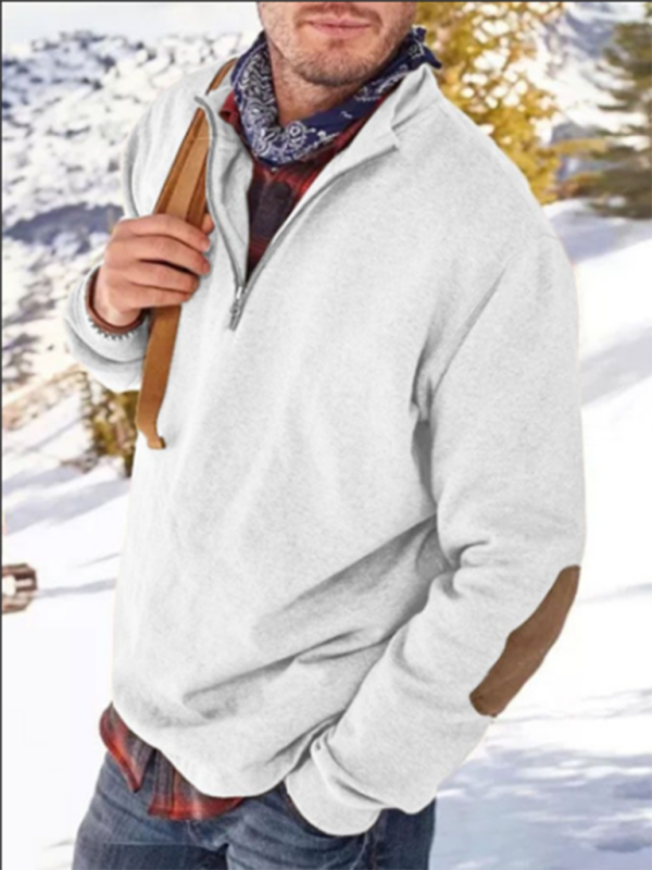 Men’s Fashion Casual Half Zipper Loose Pullover Sweatshirt