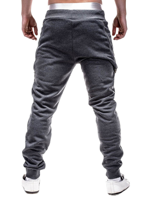 Men’s fashion casual personalized zipper trim trousers