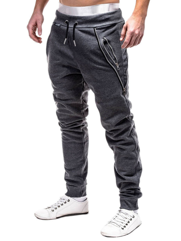 Men’s fashion casual personalized zipper trim trousers