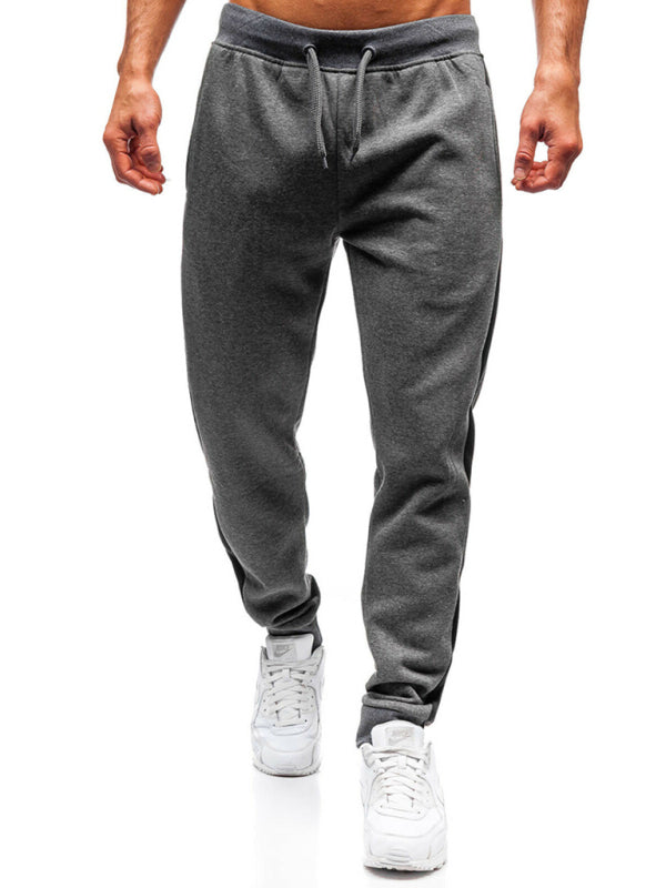 Men’s fashion casual stitching pencil trousers - Charcoal grey / M