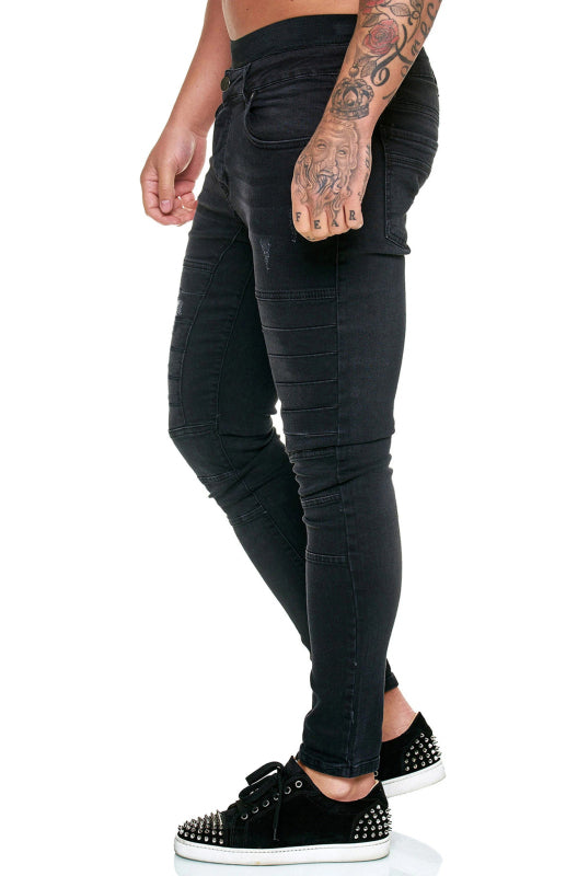 Men’s Fashion High Waist Slim Jeans