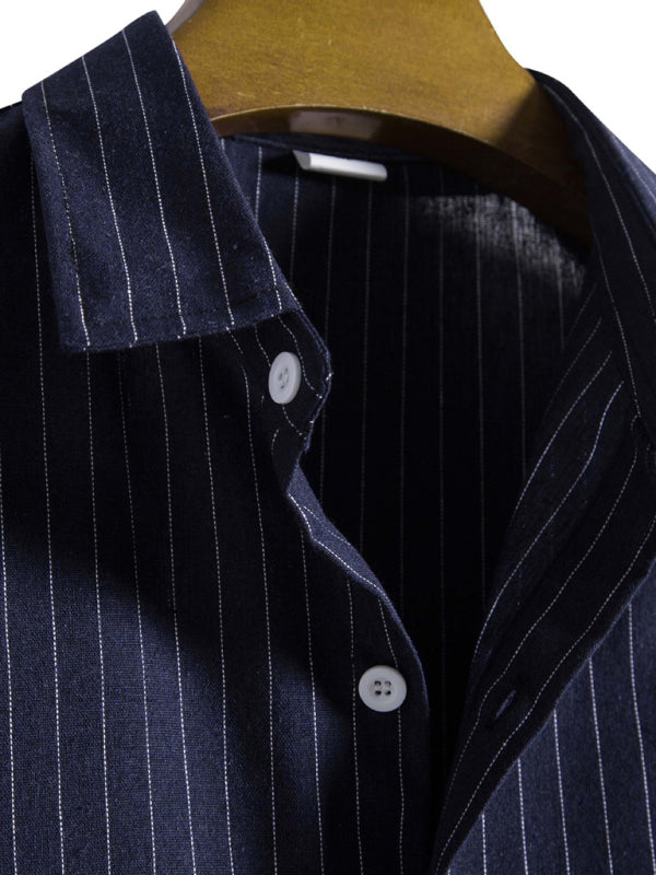 Men’s Fashion Trend Casual Striped Short Sleeve Shirt