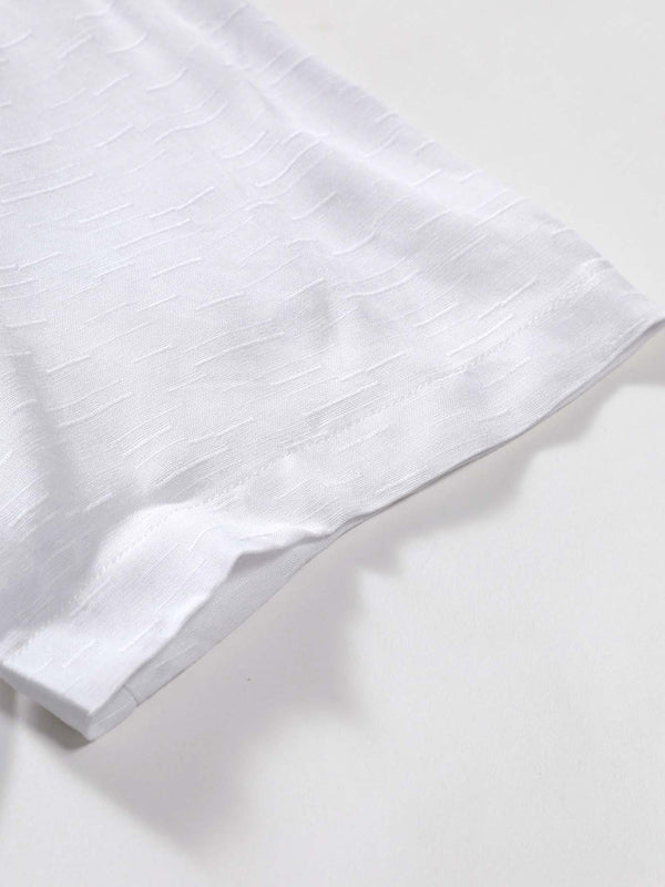 Men’s Fashion Trendy Casual Short Sleeve Stand Collar Shirt
