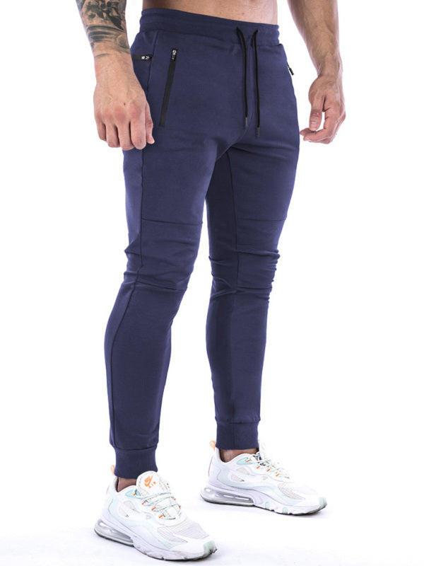 Men’s fitness sports back hanging towel feet training pants