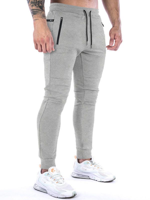 Men’s fitness sports back hanging towel feet training pants