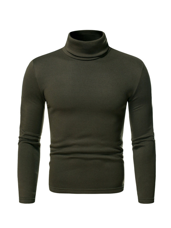 Men’s fleece pullover turtleneck knitted top