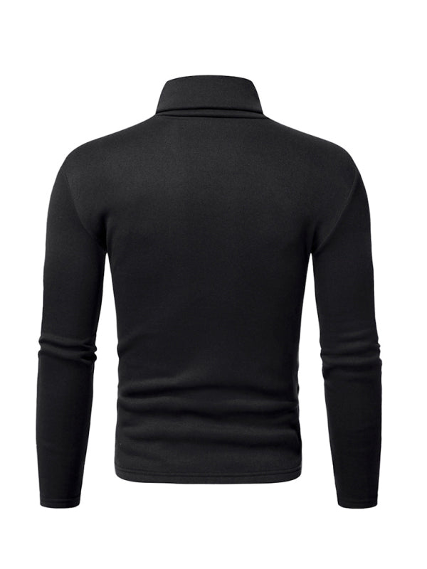 Men’s fleece pullover turtleneck knitted top