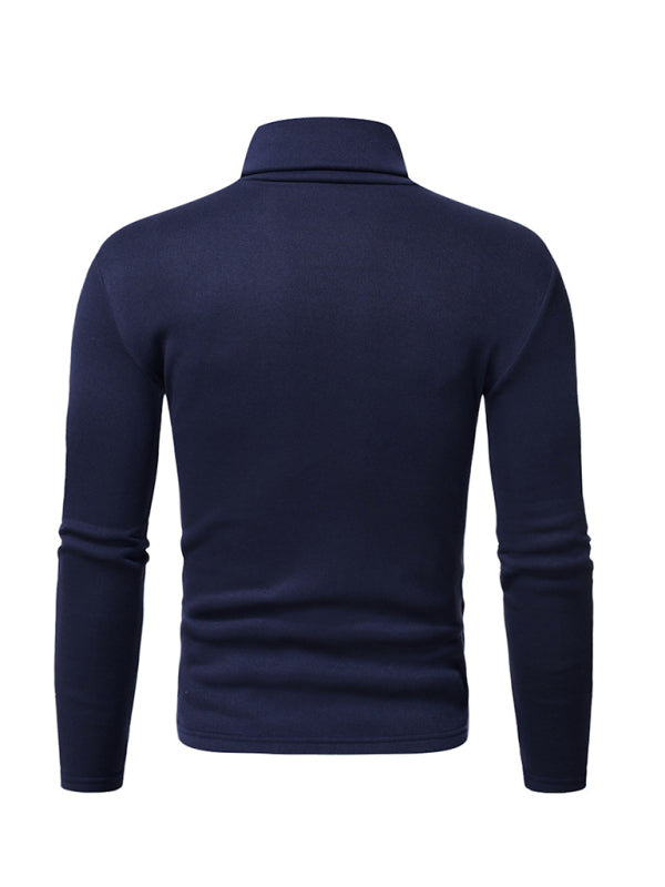 Men’s fleece pullover turtleneck knitted top