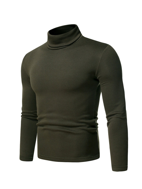 Men’s fleece pullover turtleneck knitted top
