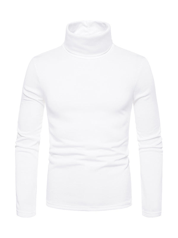 Men’s fleece pullover turtleneck knitted top - White / S