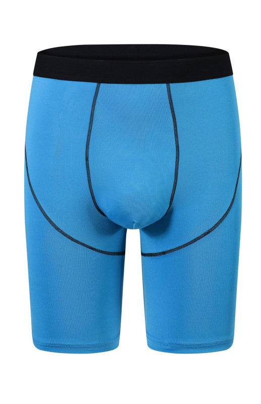 Men’s Floral Yarn Contrast Line Breathable Boxer - Blue / M