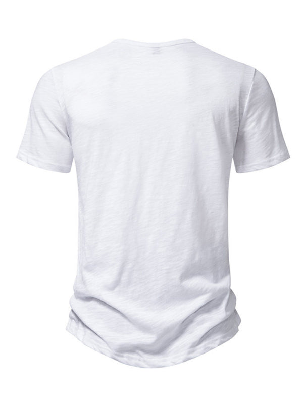 Men’s Henley Casual Fashion Basic Short Sleeve T-Shirt