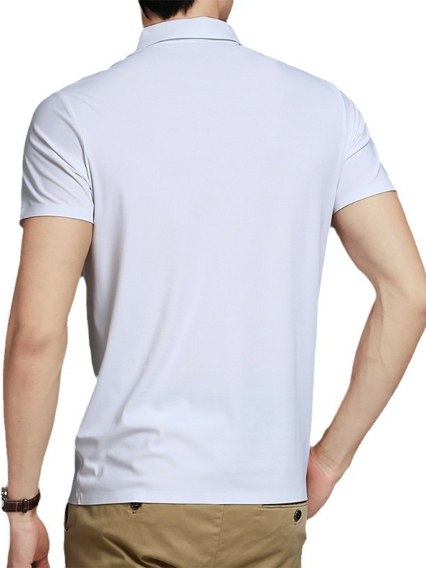 Men’s high elastic non-marking ice silk lapel short-sleeved quick-drying polo shirt