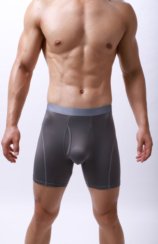 Men’s High Elasticity Simple Style Knit Polyester Underwear Loungewear - Grey / S