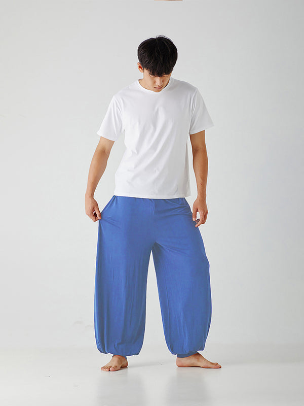 Men’s home pants modal thin style loose and comfortable wide leg pants home clothes
