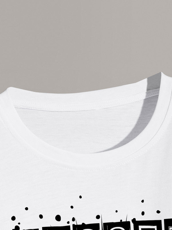Men’s knitted casual short-sleeved T-shirt