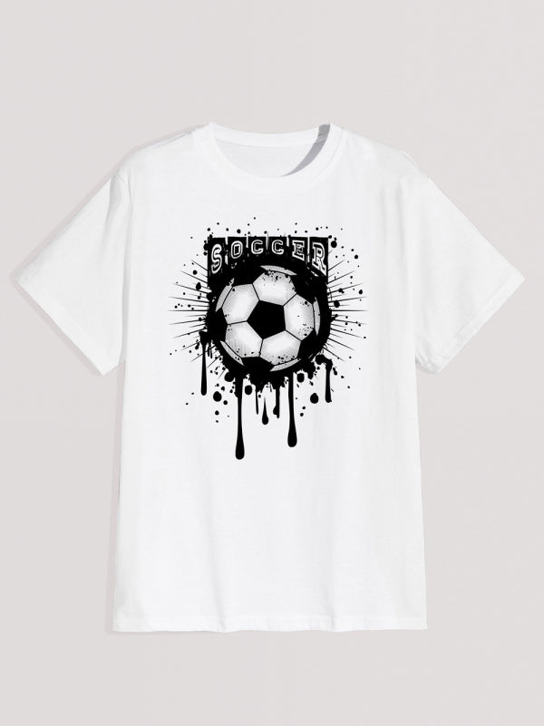 Men’s knitted casual short-sleeved T-shirt - White / S