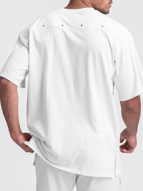 Men’s knitted casual sports round neck short-sleeved quick-drying T-shirt