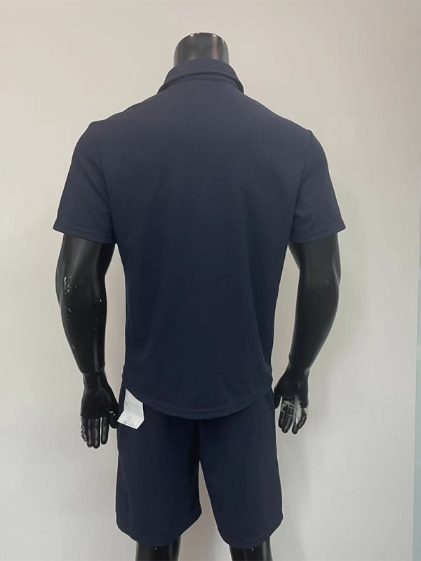 Men’s lapel polo shirt short-sleeved T-shirt pocket decoration shorts two-piece set