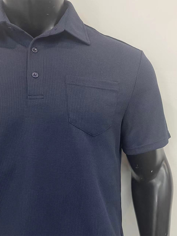 Men’s lapel polo shirt short-sleeved T-shirt pocket decoration shorts two-piece set