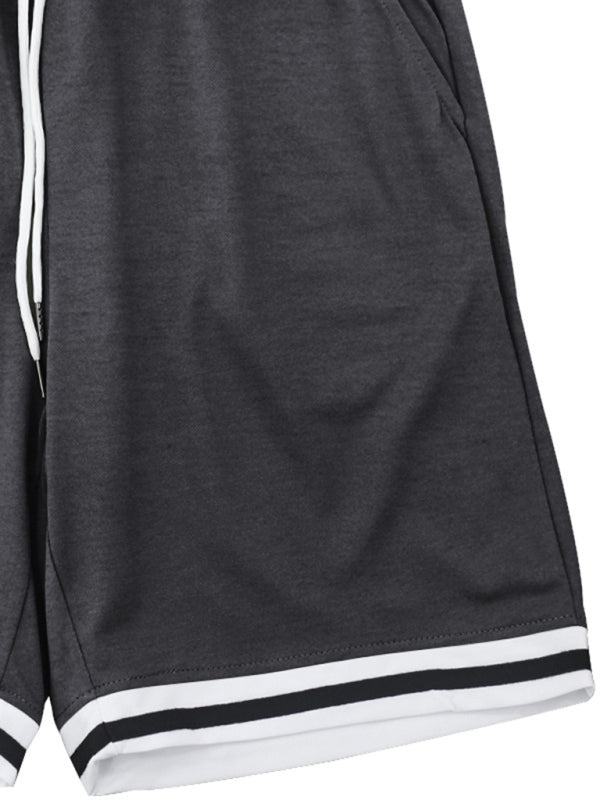 Men’s lapel short -sleeved shorts two -piece sports casual set