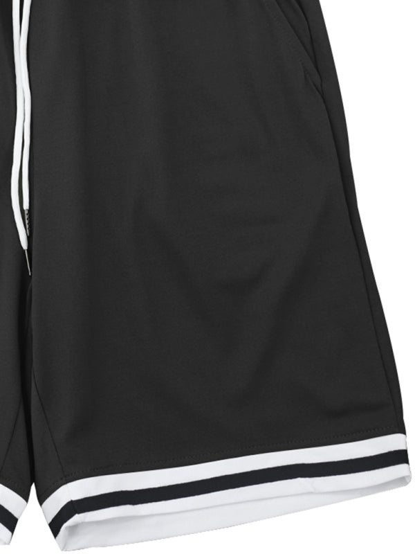 Men’s lapel short -sleeved shorts two -piece sports casual set