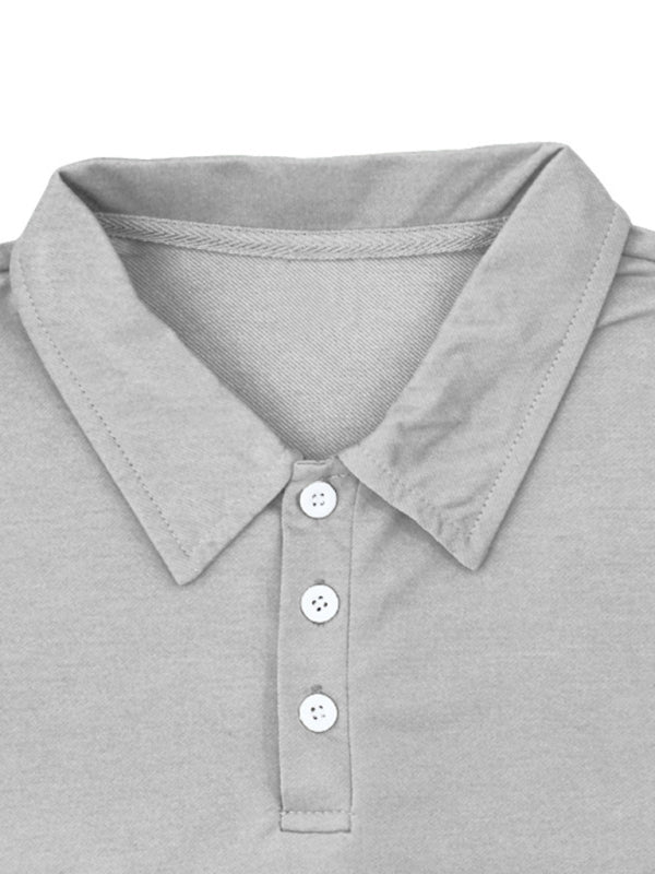 Men’s lapel short -sleeved shorts two -piece sports casual set